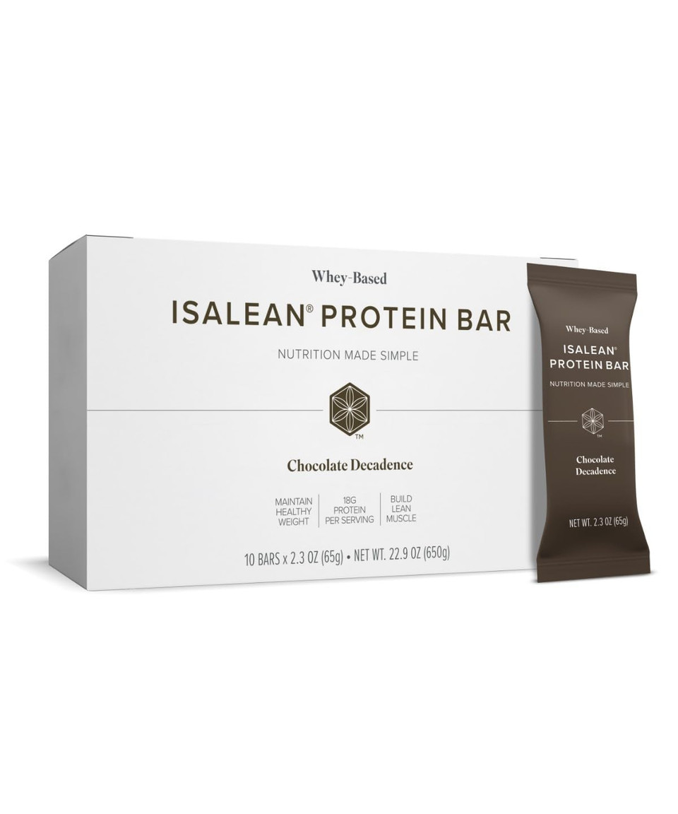 Isagenix Whey-Based Isalean® Protein Bar  For Meal Replacement & Muscle Support  Lemon Passion Crunch (10 Bars)