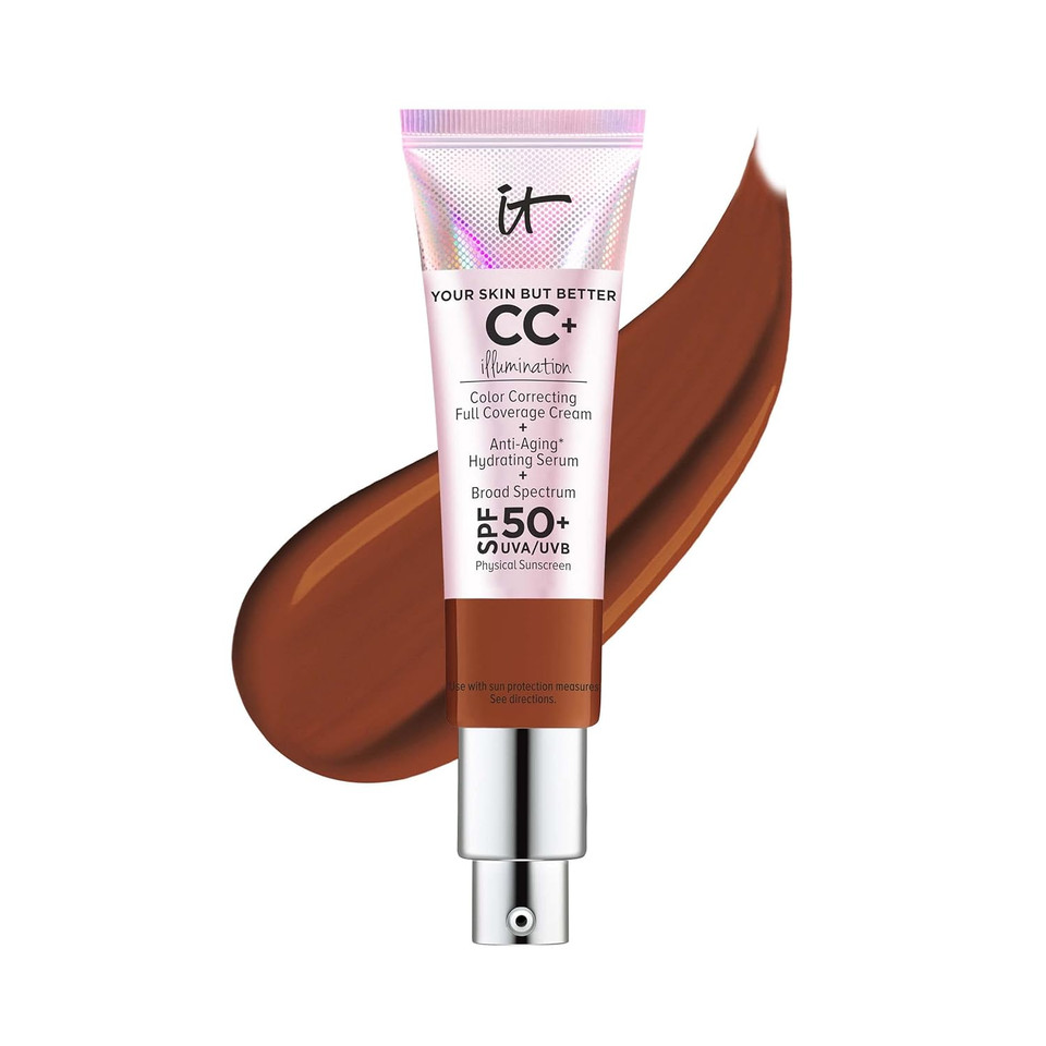 It Cosmetics Cc+ Cream Illumination - Full-Coverage Foundation With Spf 50, Color Corrector & Anti-Aging Serum, Formulated With Niacinamide & Hyaluronic Acid, Radiant Finish, 1.08 Fl Oz