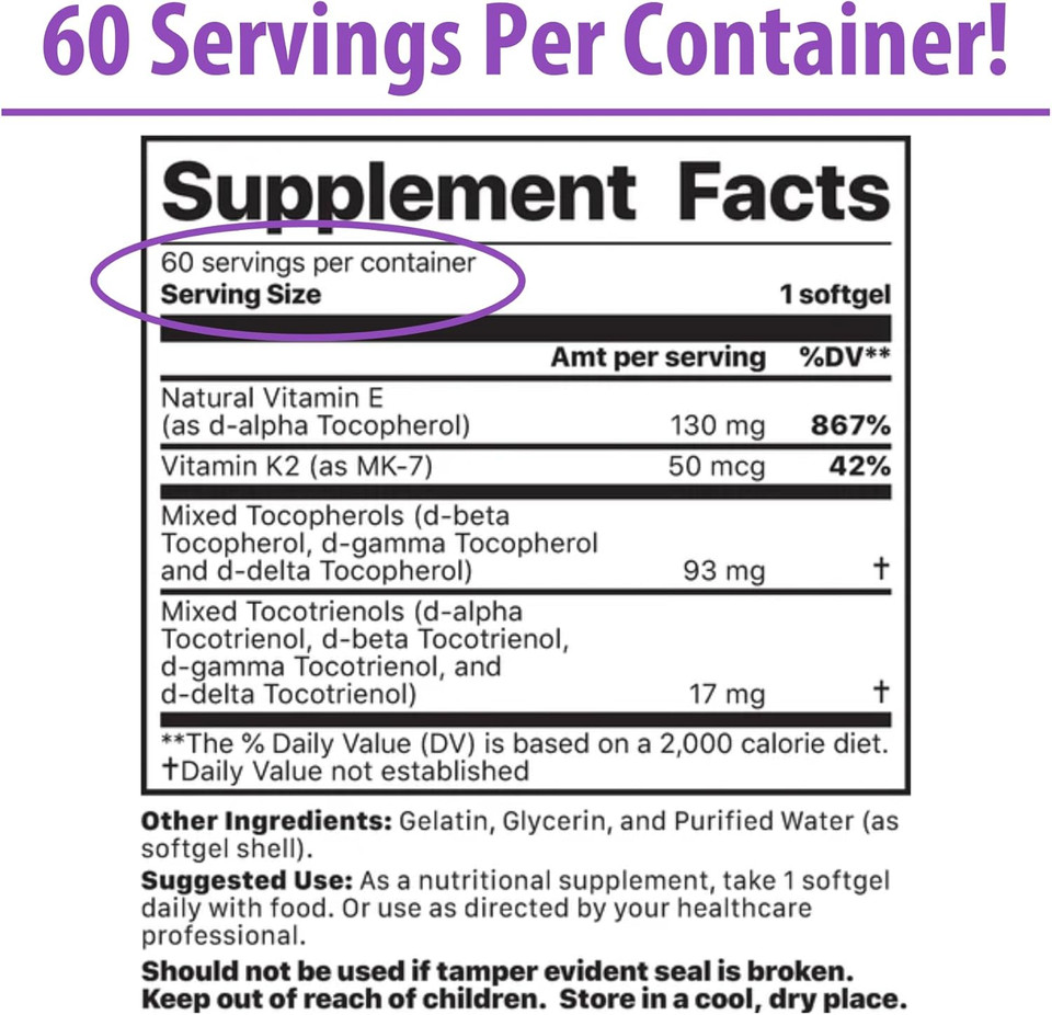 Jigsaw Health Vitamin K2 + E Complex | Promotes Healthy Bones | 60 Softgels | 60 Servings