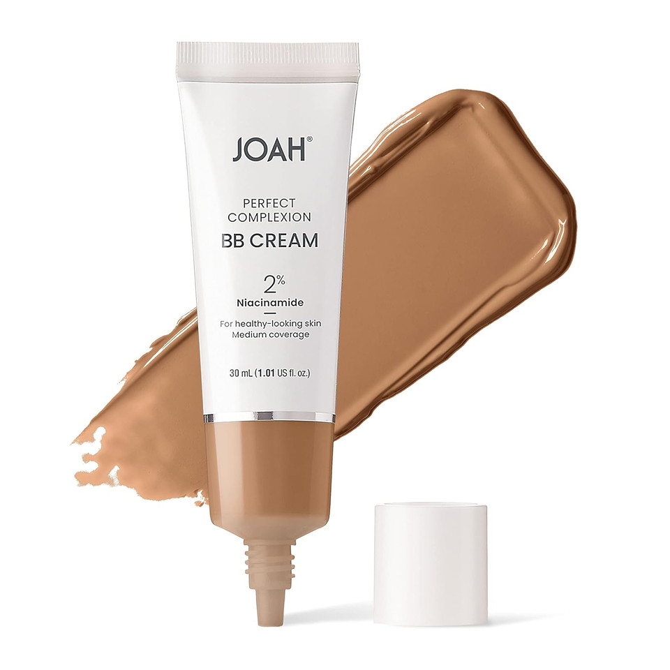 Joah Beauty Perfect Complexion Bb Cream With Hyaluronic Acid And Niaciminade, Korean Makeup With Medium Buildable Coverage, Evens Skin Tone, Lightweight, Semi Matte Finish, Tan With Warm Undertones