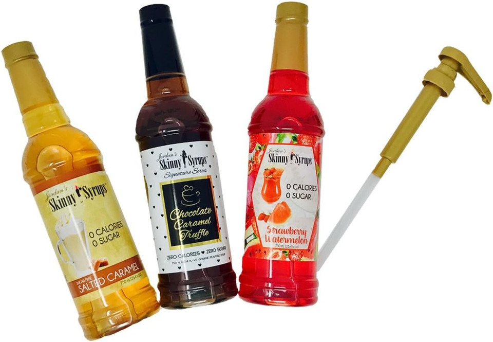 Jordan'S Skinny Syrups Syrup Pump, Drink Dispenser For Sugar Free Coffee Syrup Bottles, Coffee Bar Accessories, Make Perfect Pumpkin Spice, Vanilla, Caramel Latte And More, Fits 750Ml Bottle, 1 Pump