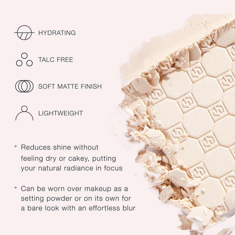 Jouer Soft Focus Hydrate & Setting Powder - Pressed Powder With Matte Finish - Blurring Powder For Fine Lines And Pores - Set Face Makeup Foundation Or Concealer - Dark