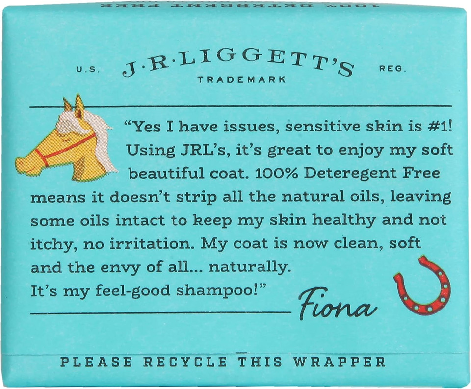 Jr LiggettS Natural Horse Shampoo Bar - Non-Gmo, 100% Detergent-Free Formula Gently Deep Cleans And Supports Healthy Skin And Coat - Ideal For Dry, Itchy, Or Sensitive Horses - 3.5 Oz Bar