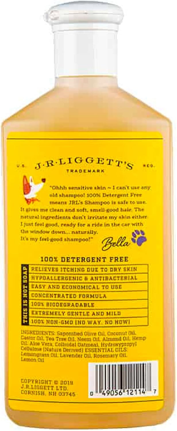 Jr LiggettS Natural Liquid Dog Shampoo For Sensitive Skin - 100% Detergent-Free, Non-Gmo, Tear-Free Formula Gently Calms Dry, Itchy Skin - Safe For Puppies And For Regular Use - 8.45 Fl Oz