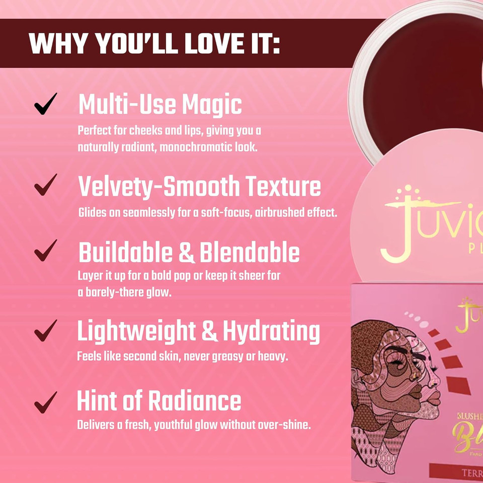 Juvia'S Place Blushed Cream Blush  Terracotta  Multi-Purpose Cream Blush For Cheeks & Lips - 2In1 Formula, Smooth, Blendable Texture For A Soft Dewy Finish - Buildable & Lightweight Face Makeup
