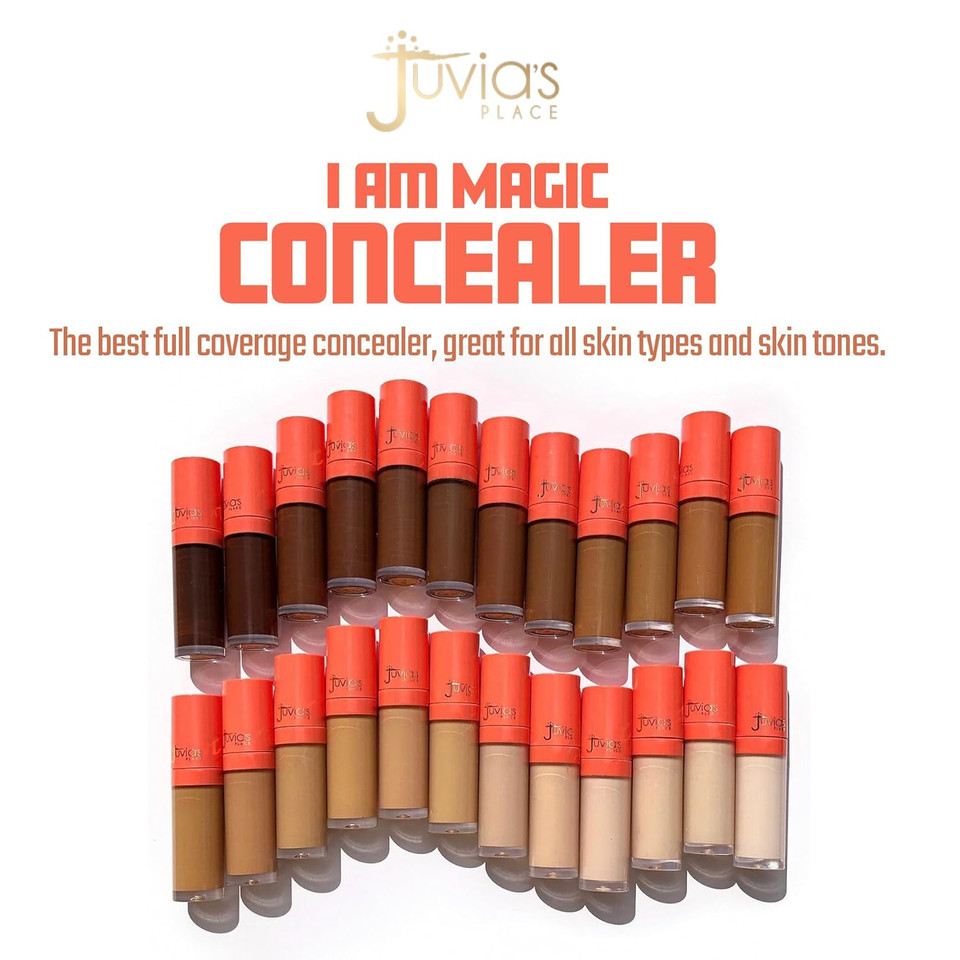Juvia'S Place I Am Magic Liquid Concealer J4 - Deepest Dark With Cool Undertone / 0.34 Fl Oz, Full Coverage, Hydrating, Waterproof Makeup, Long Wear Concealer