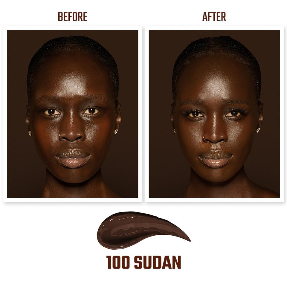 Juvia'S Place I Am Magic Velvety Matte Liquid Foundation 100 - Sudan - Deepest Dark W/Cool Undertone, Makeup Foundation Full Coverage, Lightweight, Long Wear, Velvety Matte Finish