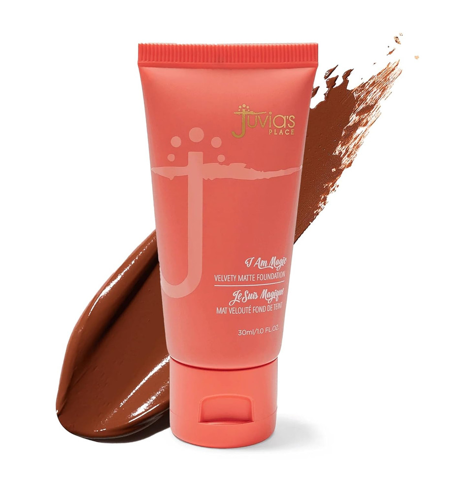 Juvia'S Place I Am Magic Velvety Matte Liquid Foundation 220 - Dakar - Deep Dark W/Warm Undertone, Makeup Foundation Full Coverage, Lightweight, Long Wear, Velvety Matte Finish