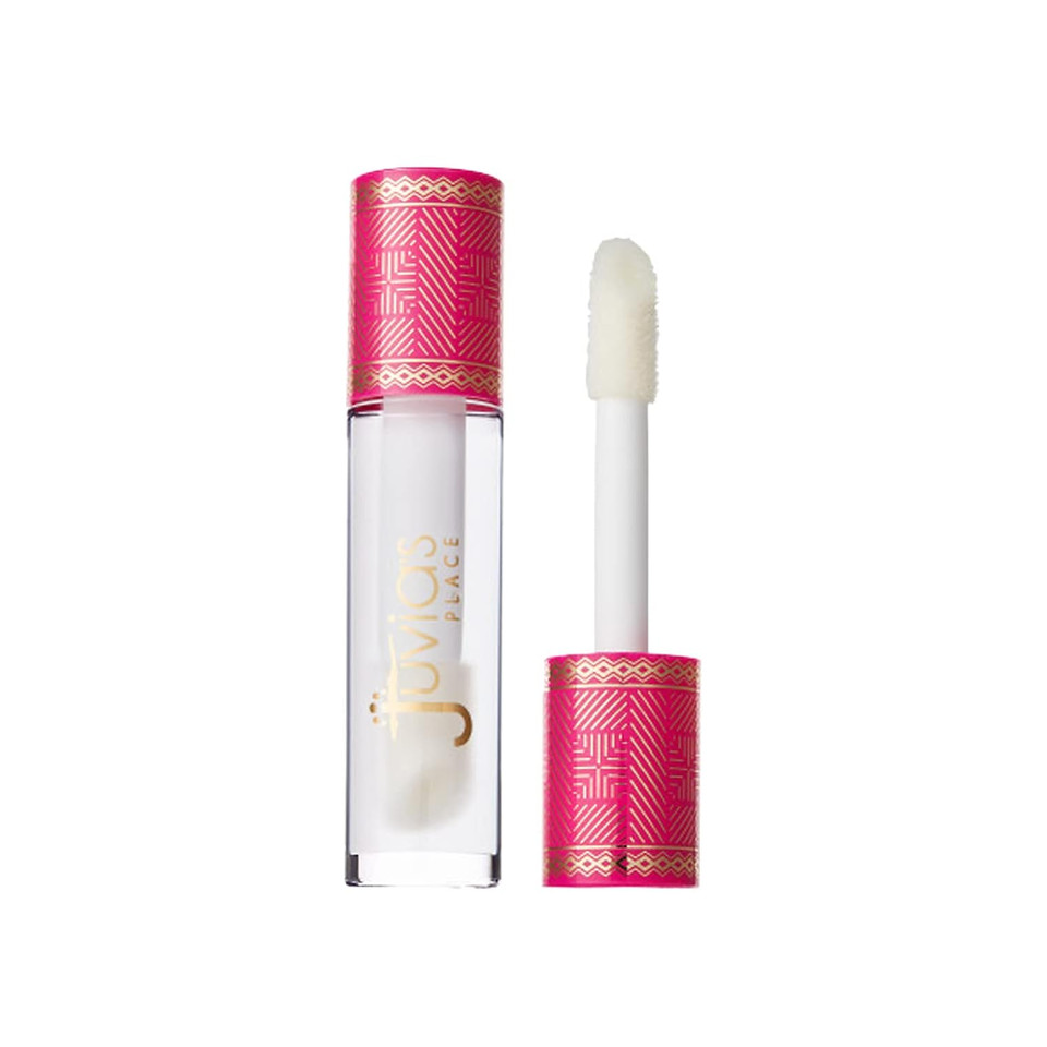 Juvia'S Place Lip Gloss Glass It'S Electric - Gold Shimmer,16 Oz, Clear, Plump, Long Lasting Non-Sticky Luscious High Shine,Glides On Richly Glossy And Smooth