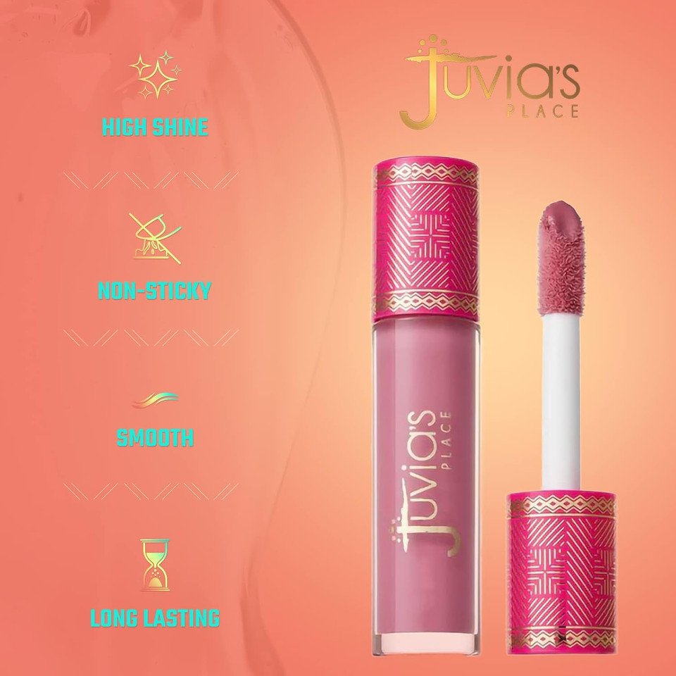 Juvia'S Place Lip Gloss Rich-Nude Liquor High Shine Bronzed Honey Rose, Long Lasting, Glides On Richly And Smoothly, 16 Oz