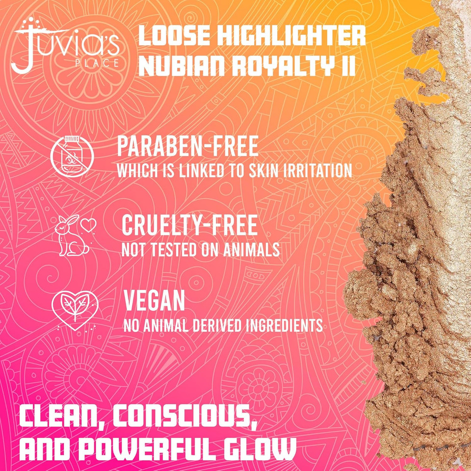 Juvia'S Place Loose Highlighter Nubian Royalty 2 - Illuminating Loose Powder Highlighter Makeup, Shimmer Powder That Gives Radiant Glow - Suitable For All Skin Tone