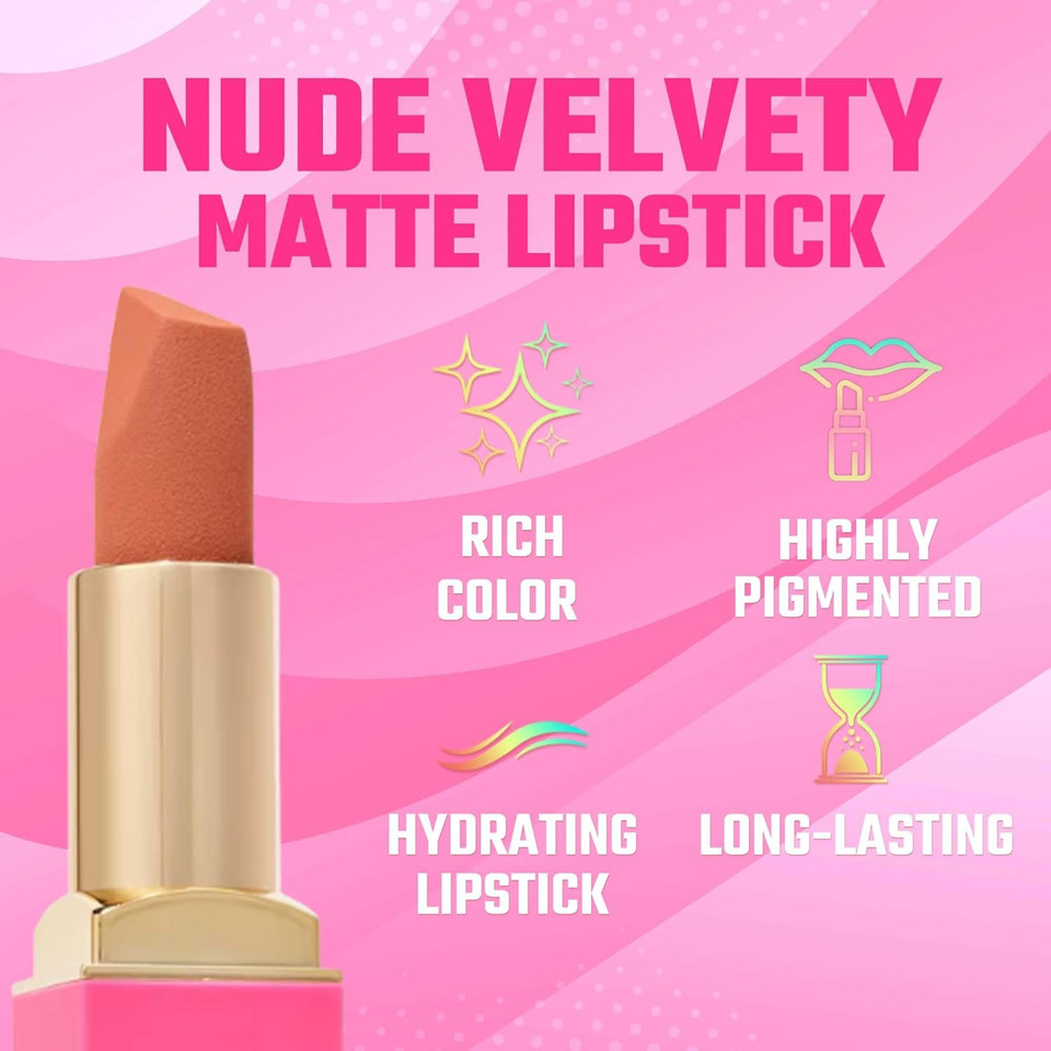 Juvia'S Place The Nude Velvety Matte Lipstick Lady - Nude, Long-Lasting, Rich-Color Lip Makeup, Creamy Lipstick With Matte Finish, Beauty & Lip Products