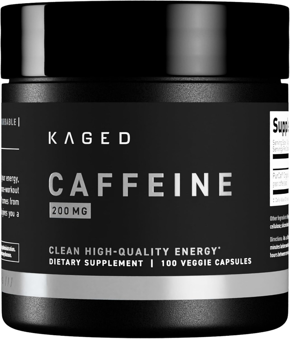 Kaged Organic Supplement 200Mg Energy Boost Coffee Replacement No Jitters 90% Pure Caffeine Purcaf 100 Caffeine Pills