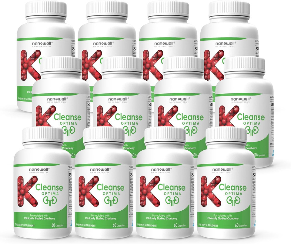 K-Cleanse - Kidney Cleanse Supplement With Pacran Cranberry Extract, Magnesium, Selenium, Vitamins B5 & B6-60 Capsules, 30 Day Supply