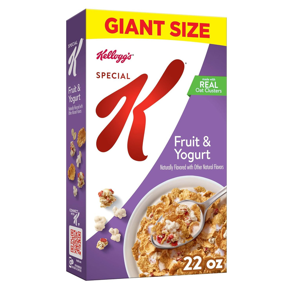 Kellogg'S Special K Breakfast Cereal, Family Breakfast, Fiber Cereal, Giant Size, Fruit And Yogurt, 22Oz Box (1 Box)
