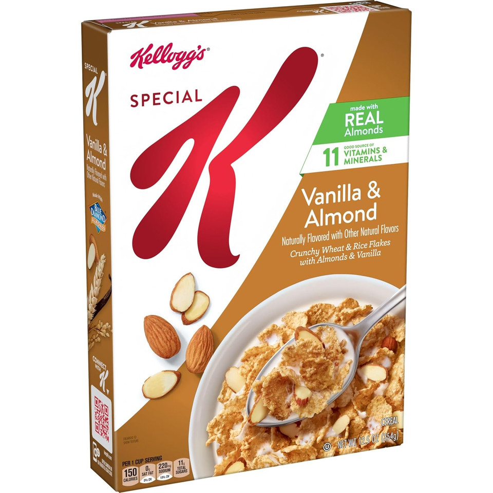 Kellogg'S Special K Breakfast Cereal, Fiber Cereal, Family Breakfast, Vanilla And Almond, 12.5Oz Box (1 Box)