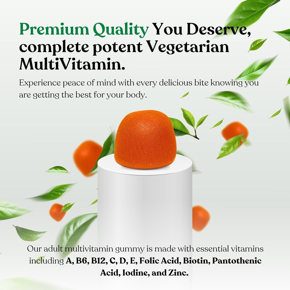 Kids Multivitamin Gummies  Easy To Chew, Delicious Multi-Flavored  Essential Vitamins A, B6, B12, C, D, E, Biotin, Iodine, Zinc  Kids Vitamins For Daily Nutritional Needs  60 Gummies