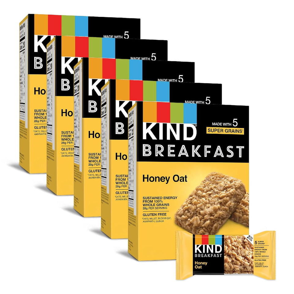 Kind Breakfast Bars, Blueberry Almond, Healthy Snacks, Gluten Free, 100% Whole Grains, 3G Protein, 30 Count