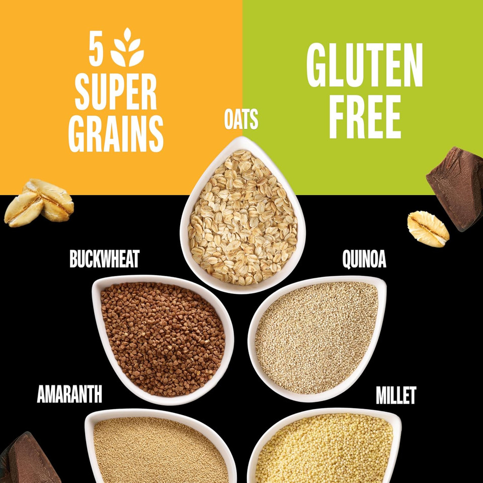 Kind Healthy Grains Energy Bars, Dark Chocolate Chunk, 21G Whole Grains, Made With Super Grains, Gluten Free Snacks, 40 Ct