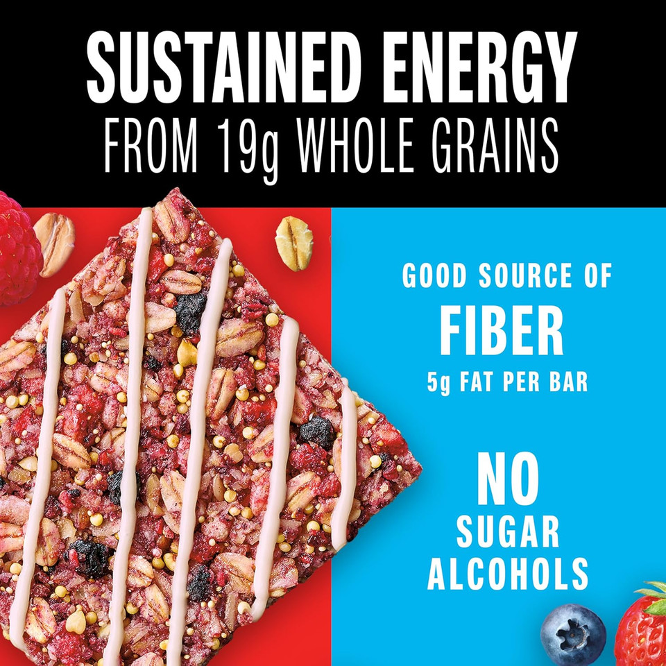 Kind Healthy Grains Energy Bars, Mixed Berry, 19G Whole Grains, Made With Super Grains, Gluten Free Snacks, 40 Ct