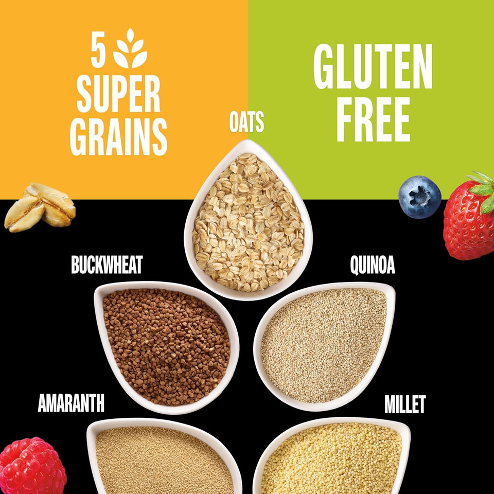 Kind Healthy Grains Energy Bars, Mixed Berry, 19G Whole Grains, Made With Super Grains, Gluten Free Snacks, 5 Ct, 7.1Oz