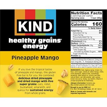 Kind Healthy Grains Energy Bars, Strawberry Banana, 19G Whole Grains, Made With Super Grains, Gluten Free Snacks, 40 Ct