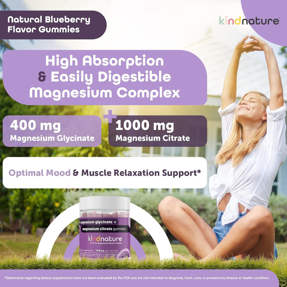 Kind Nature Power Duo: Magnesium & Vitamin B1 Gummies Bundle  Enhanced Energy & Nerve Support, Delicious & Chewable