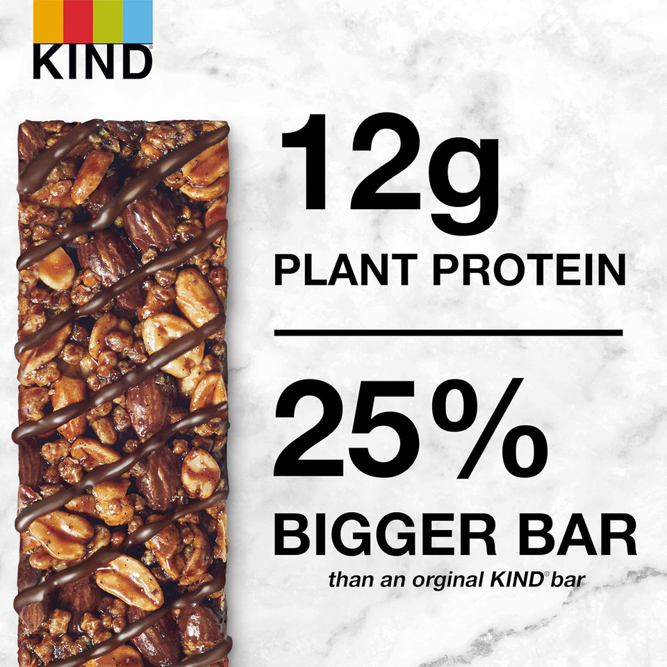 Kind Protein Snack Bar, Crunchy Peanut Butter, Healthy Snacks, Gluten Free, 12G Plant Protein, 12 Count