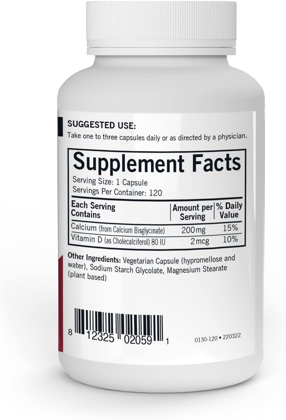 Kirkman'S Purest Calcium 200 Mg - Hypoallergenic 120 Vegetarian Capsules - Gluten And Casein Free