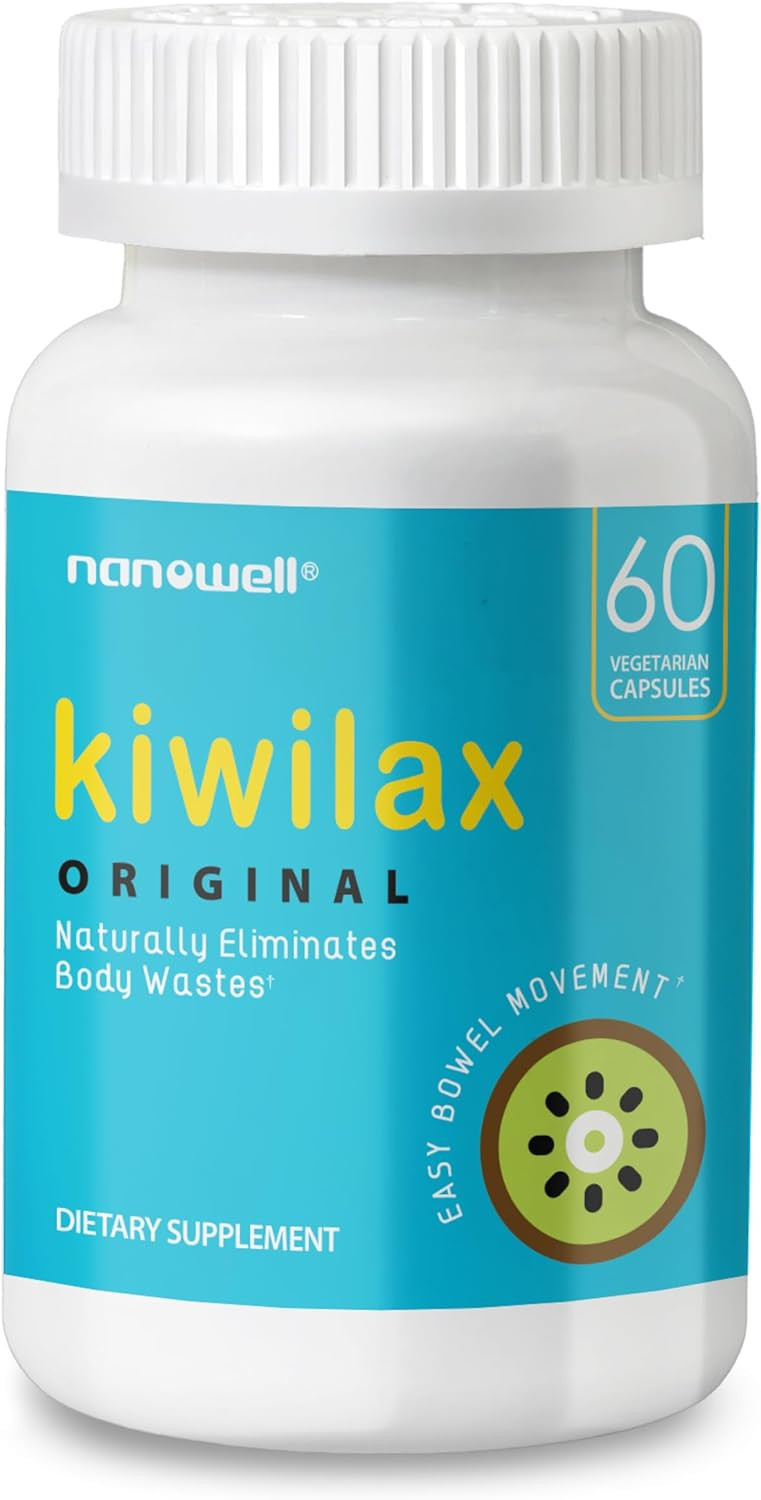 Kiwilax Original 60 Capsules - Supports Healthy Bowel Movements, Digestive Health, And Natural Elimination - Gentle And Safe With Magnesium & Kiwi Proprietary Blend, 60 Day Supply