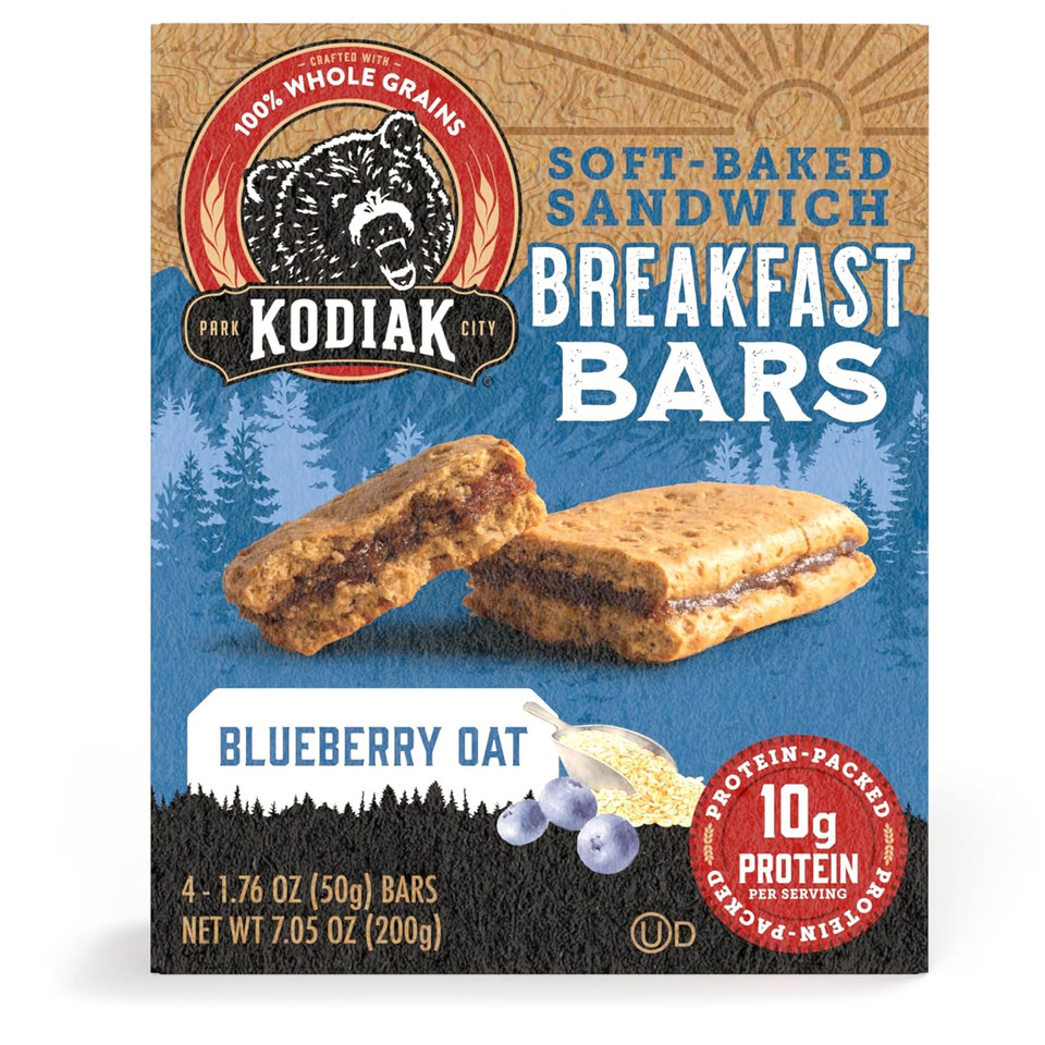 Kodiak Cakes Soft Baked Sandwich Breakfast Bar, Cinnamon Oat & Apple, High Protein, 100% Whole Grains, 12 Boxes With 4 Bars Each (48 Bars Total)