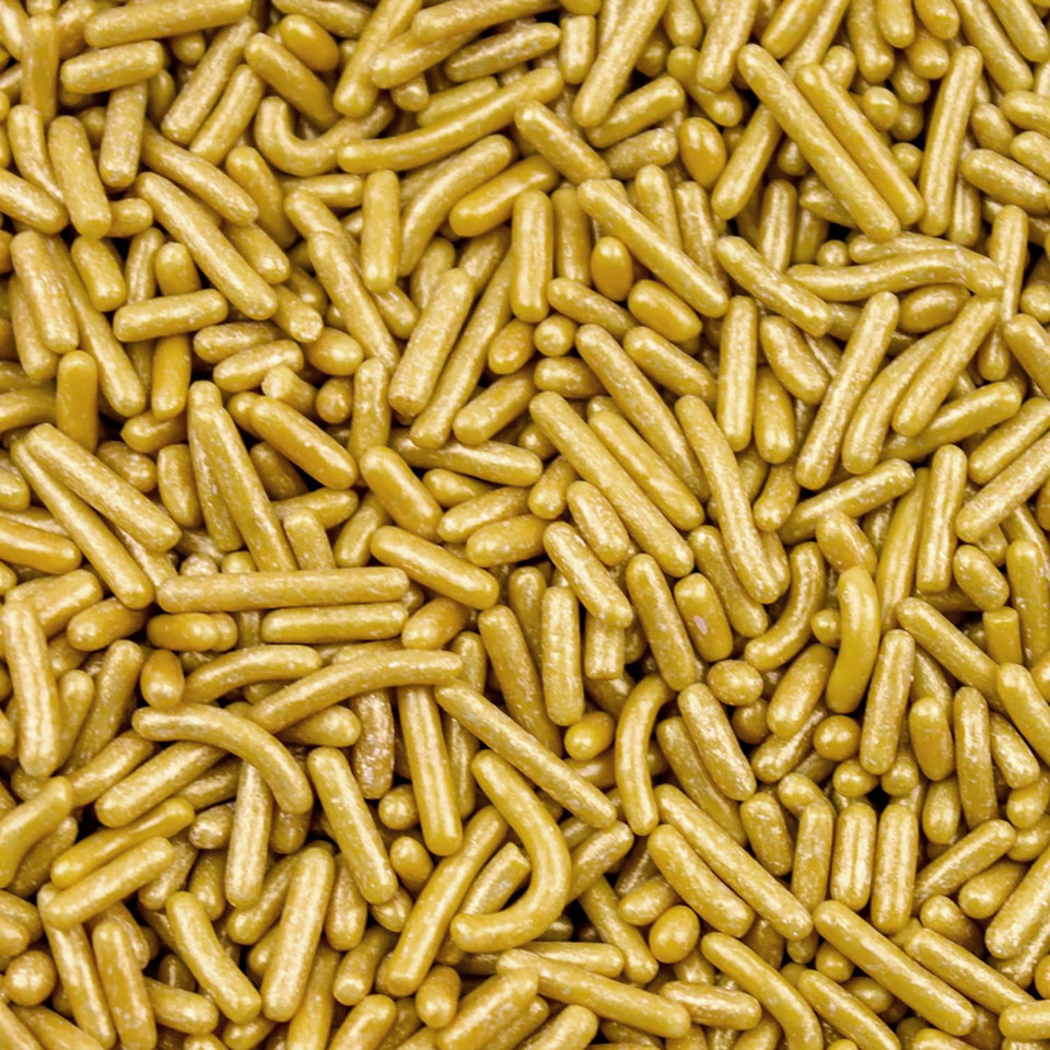 Krazy Sprinkles Gold Jimmies - (1/2 Cup 1X Jar) | Sprinkles For Baking, Ice Cream & Decorating By Bakell