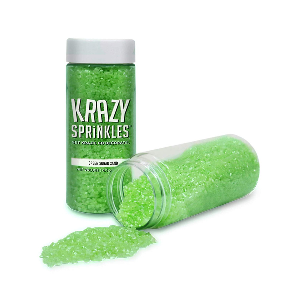 Krazy Sprinkles Green Sugar Sands - (1/2 Cup 1X Jar) | Perfect For Baking, Ice-Cream & Decorative Needs By Bakell