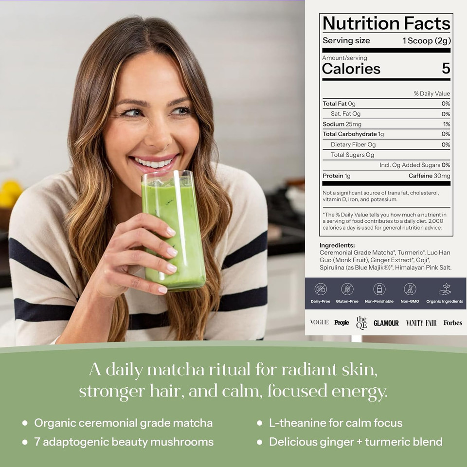 Kroma. Intermittent Fasting Matcha, Organic Ceremonial Grade Powder, Zero Sugar Gluten Free Green Tea With Ginger, L Theanine, Spirulina, Turmeric, Matcha Latte Powder, Fasting & Energy Support