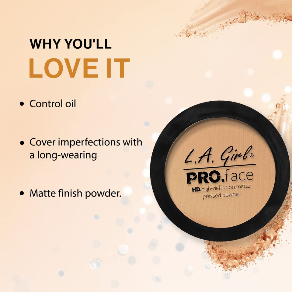 L.A. Girl Pro.Face Matte Pressed Powder, Soft Honey Gpp608