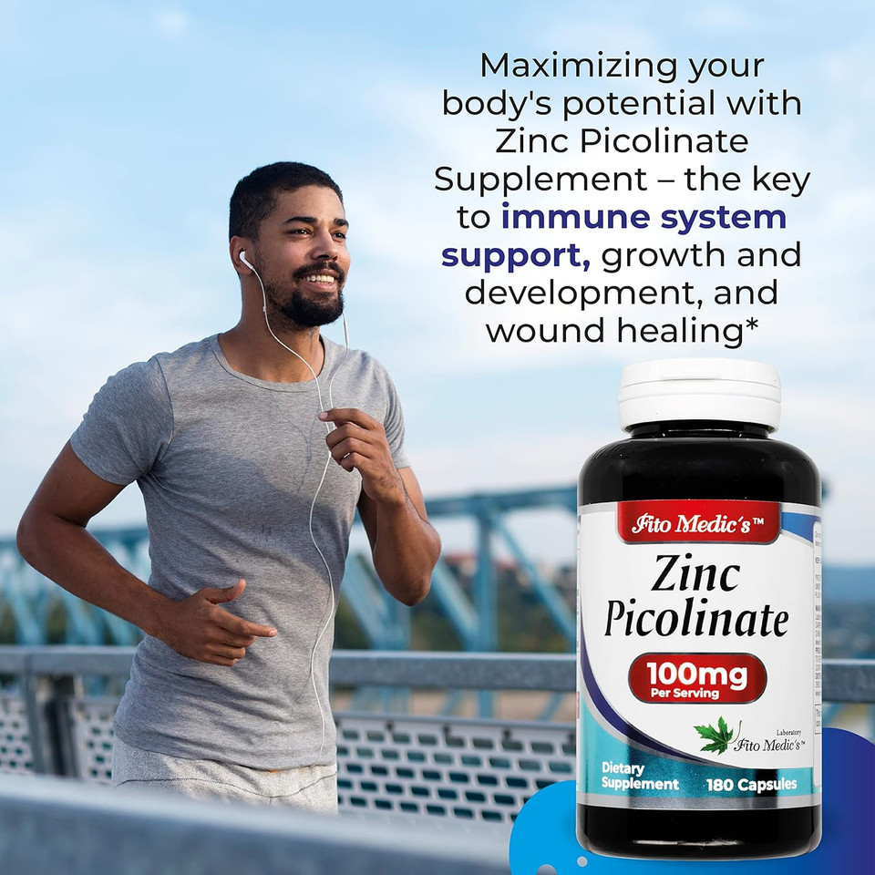 Lab | Zinc Supplements | Zinc 100Mg | Zinc Picolinate | Immune Support Supplement | 180 Capsules| Zinc Supplements | Ultra High Absorption