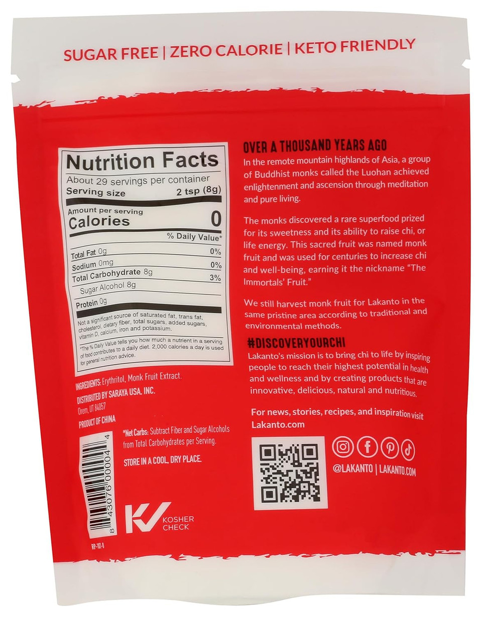Lakanto, Sweetener Monkfruit Classic, 8.29 Ounce