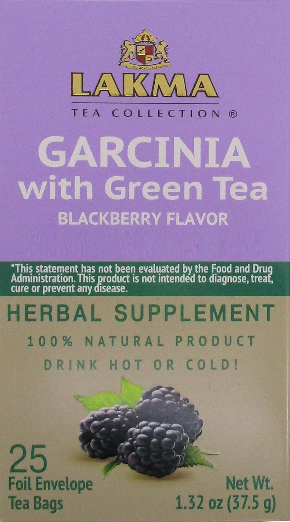 Lakma Garcinia Cambogia Green Tea With Blackberry - 25 Tea Bags