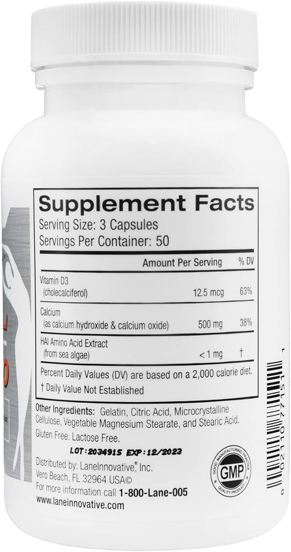 Lane Innovative - Advacal 1000, Advanced Calcium Supplement, Easy To Swallow Extra Small Capsule, Supports Increased Bone Density (50 Servings)