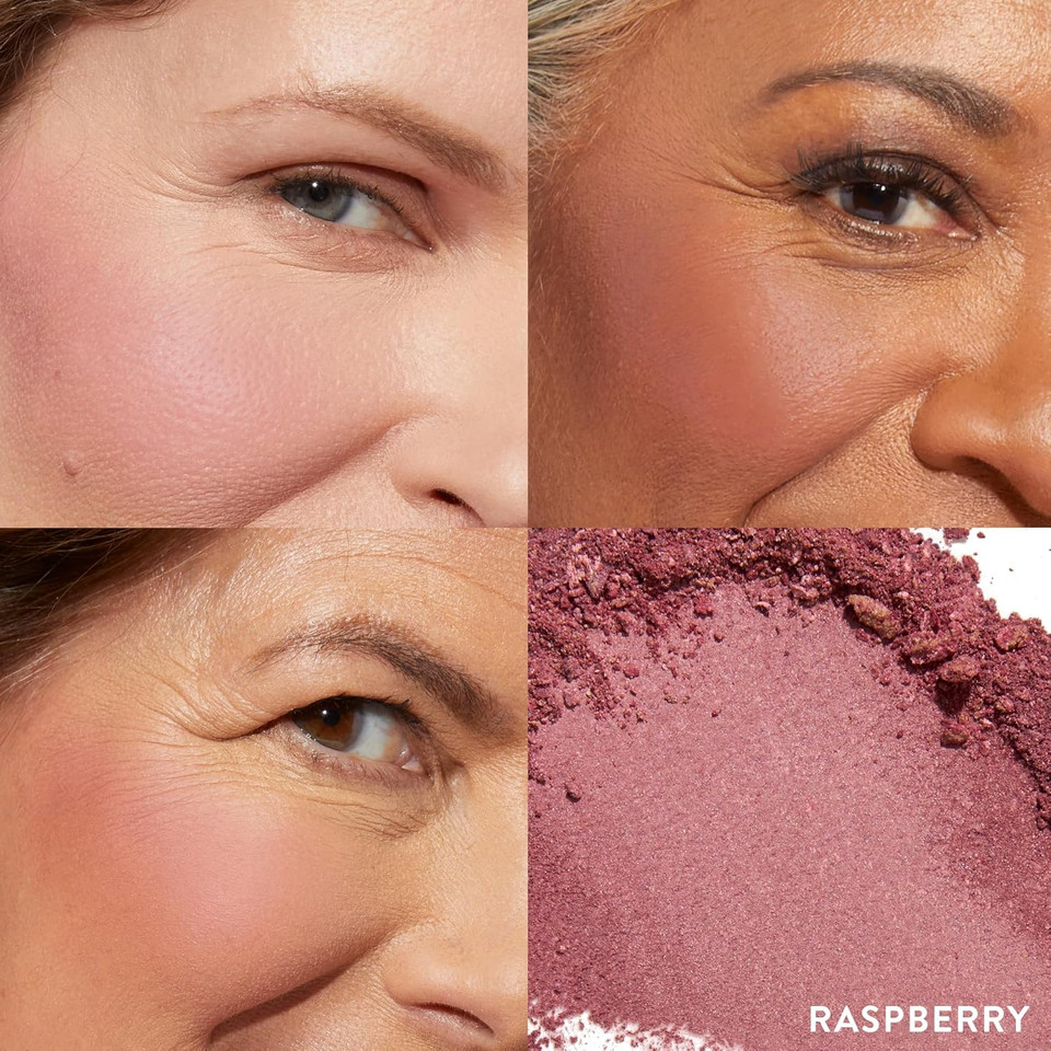 Laura Geller New York Baked Blush-N-Brighten Marbleized Blush For Cheeks - Raspberry Finish - Buildable Color