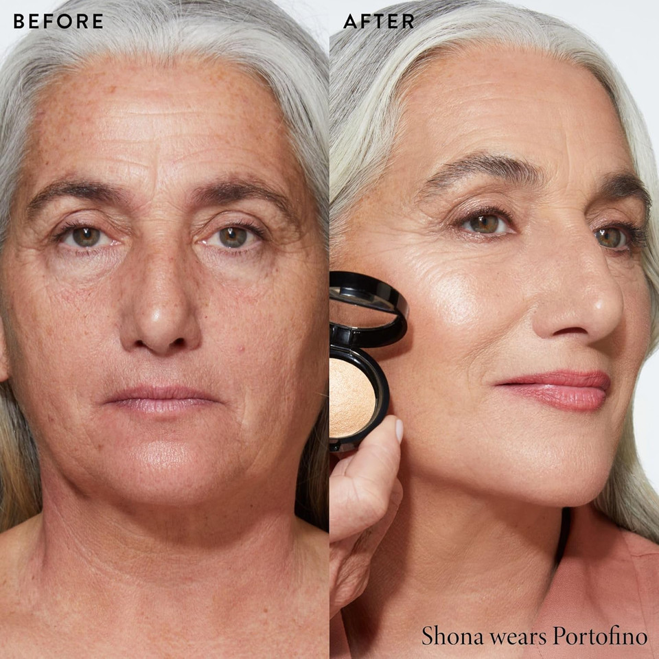 Laura Geller New York Baked Marbleized Highlighter, Prosecco - Radiance Enhancing Makeup - Powder Highlighter Face Makeup