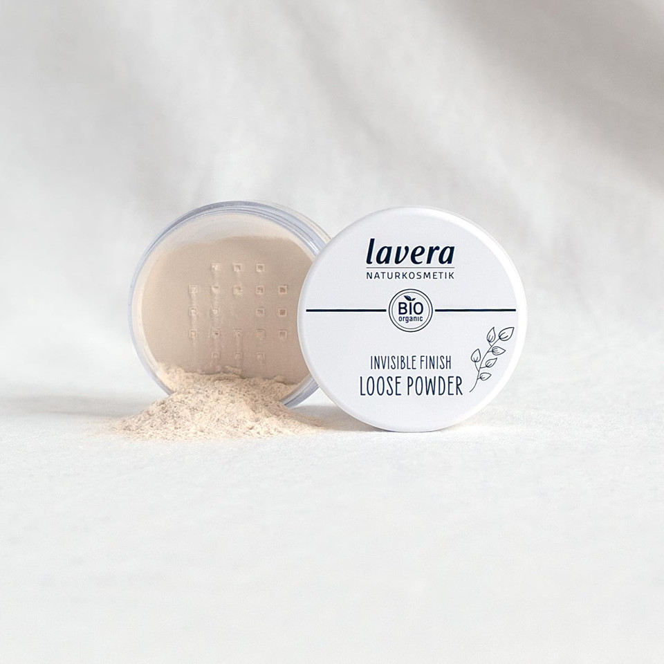 Lavera Invisible Finish Loose Powder - Long Lasting Setting Powder - Sets Make Up & Provides Matte Finish - Transparent Face Powder - Peta Certified - Vegan - Made In Germany - 0.4 Oz