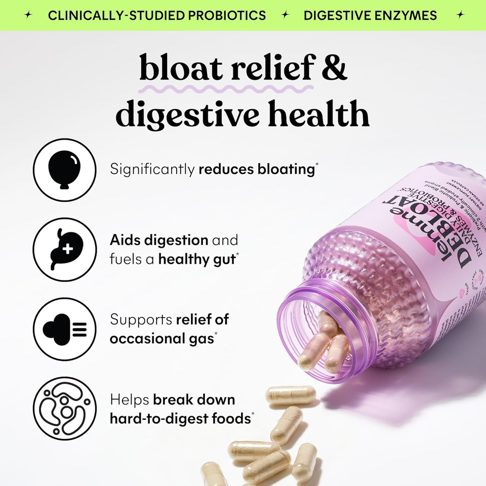 Lemme Debloat And Smooth Bundle - Prebiotic, Probiotic & Digestive Enzyme Capsules For Bloating & Gas Relief, Reduce Cellulite, Plump Skin, Smooth Cellulite