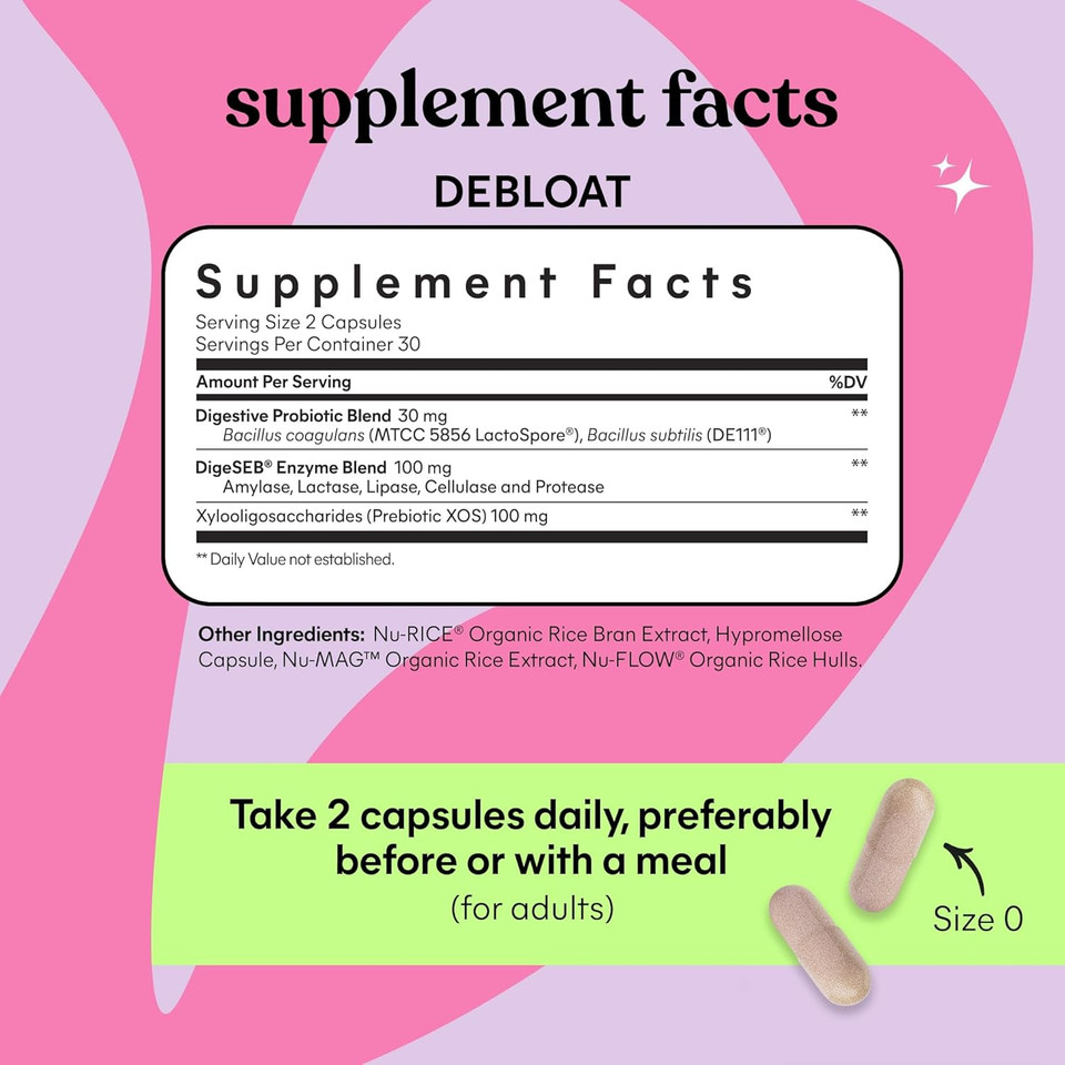 Lemme Debloat And Smooth Bundle - Prebiotic, Probiotic & Digestive Enzyme Capsules For Bloating & Gas Relief, Reduce Cellulite, Plump Skin, Smooth Cellulite