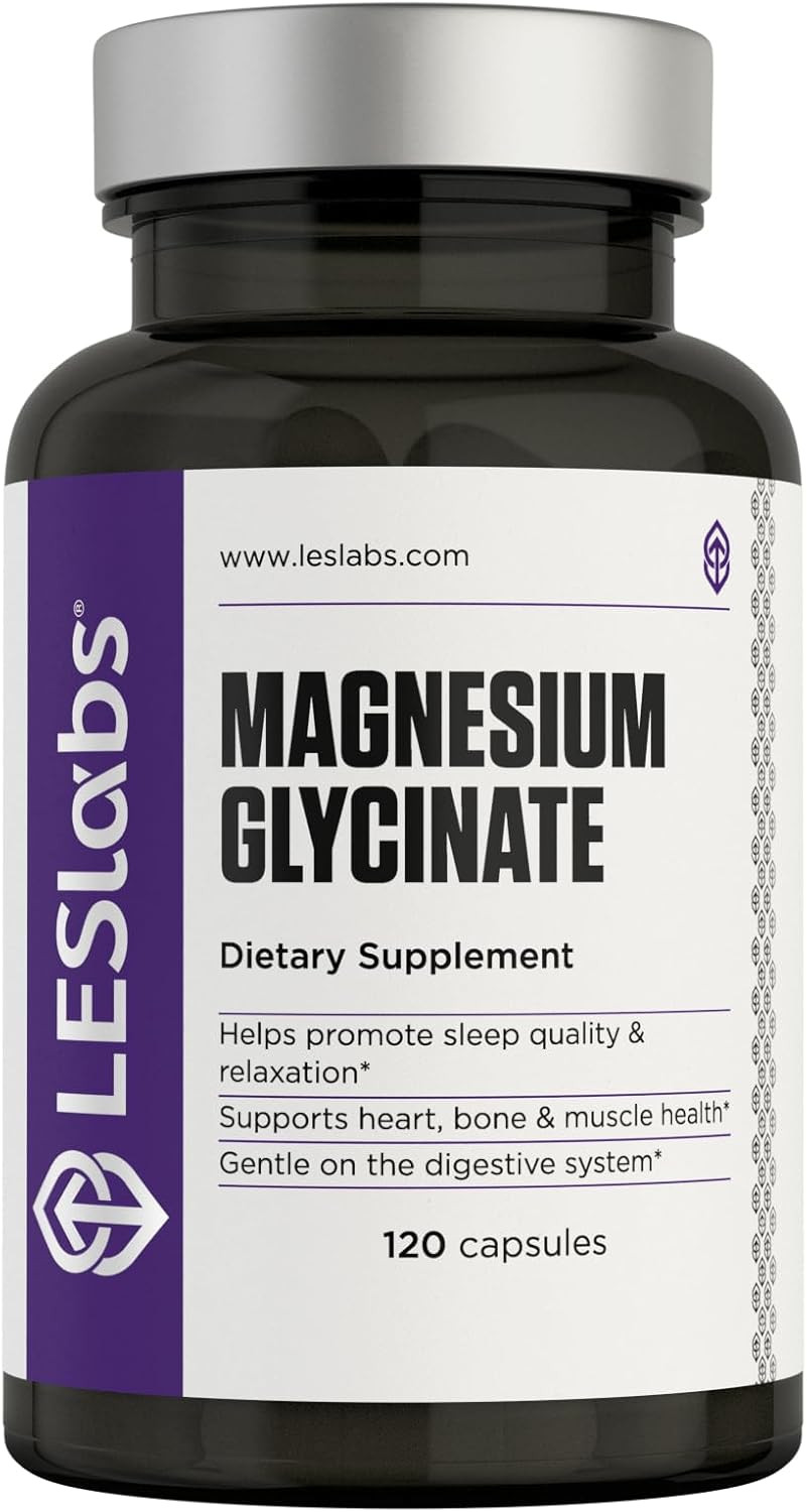 Les Labs Magnesium Glycinate  Supports Restful Sleep, Heart Health, Stress Relief, Metabolism, Nerve & Muscle Function, Gentle On The Digestive System  Non-Gmo Supplement  120 Capsules