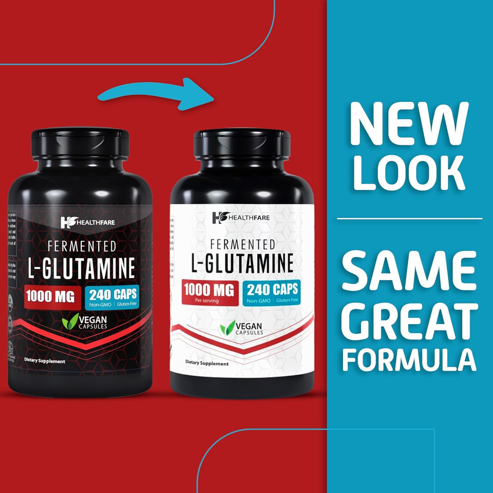L-Glutamine 1000Mg Capsules | 240 Veg Capsules | Amino Acid Fuel For Gut & Muscle Health | Non-Gmo | Gluten-Free | Support For Recovery & Wellness | Made In The Usa