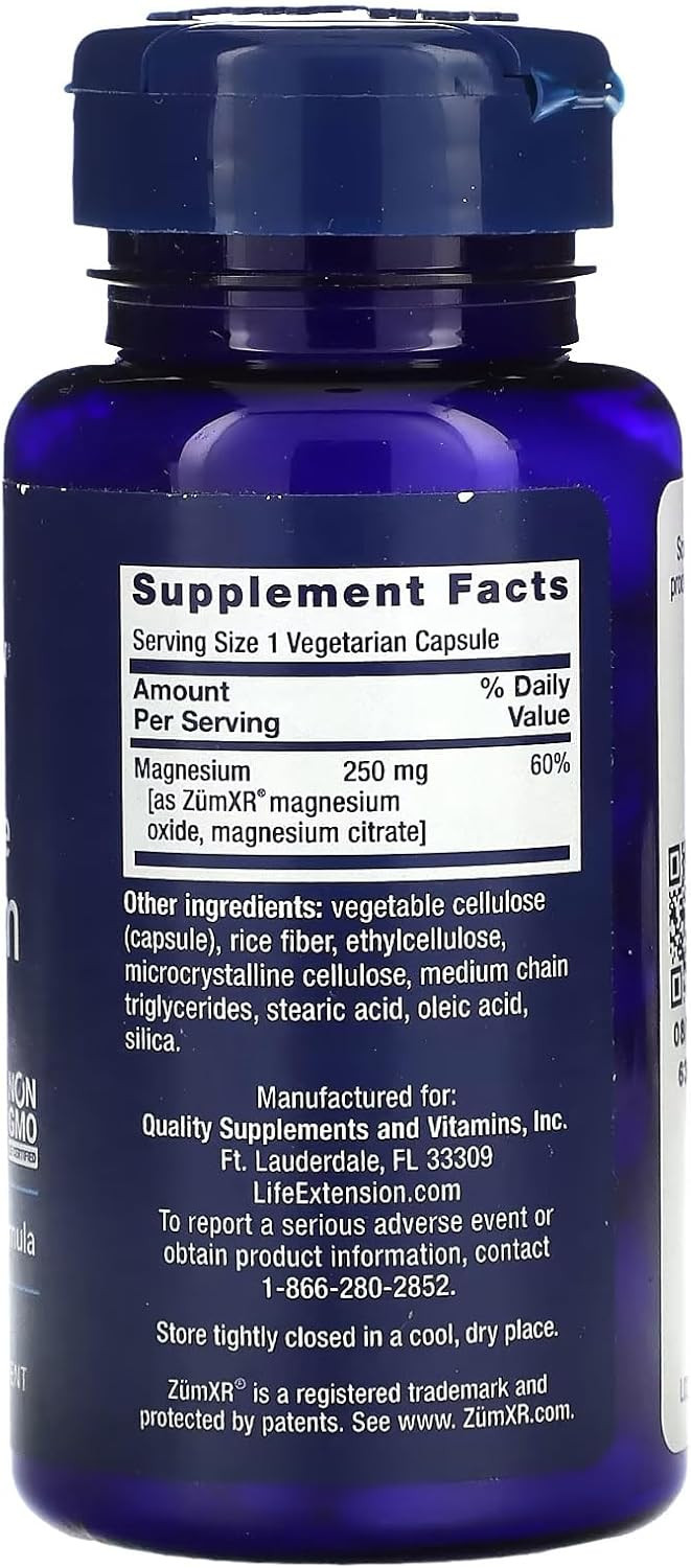 Life Extension Extend-Release Magnesium Prolonged Health Support & Vitamin D3 5000 Iu 125 Mcg Bone, Brain & Immune Health - 60 Capsules & 60 Softgels