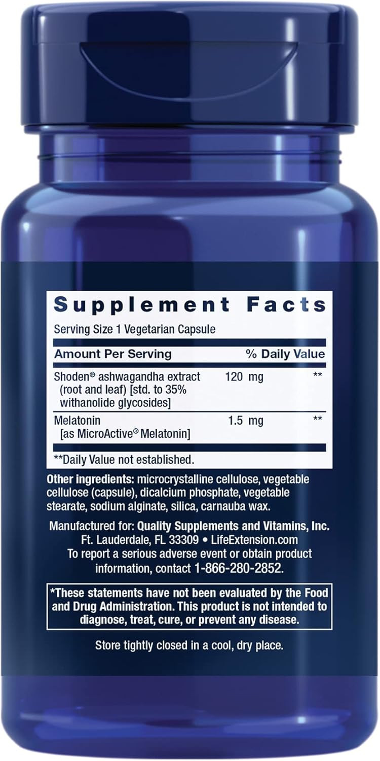 Life Extension Rest & Renew, For A Refreshing & Restorative NightS Sleep, Gluten-Free, Non-Gmo, Vegetarian, 30 Capsules