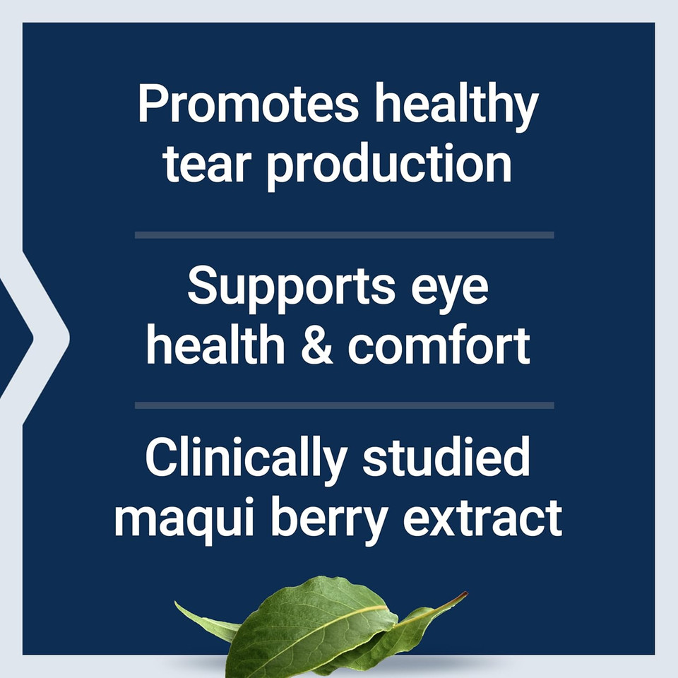 Life Extension Tear Support With Maquibright®, 60 Mg, Maqui Berry Extract For Dry Eyes, Supports Eye Health, Encourages Tear Production, Gluten-Free, Non-Gmo, 1 Daily, Vegetarian, 30 Capsules