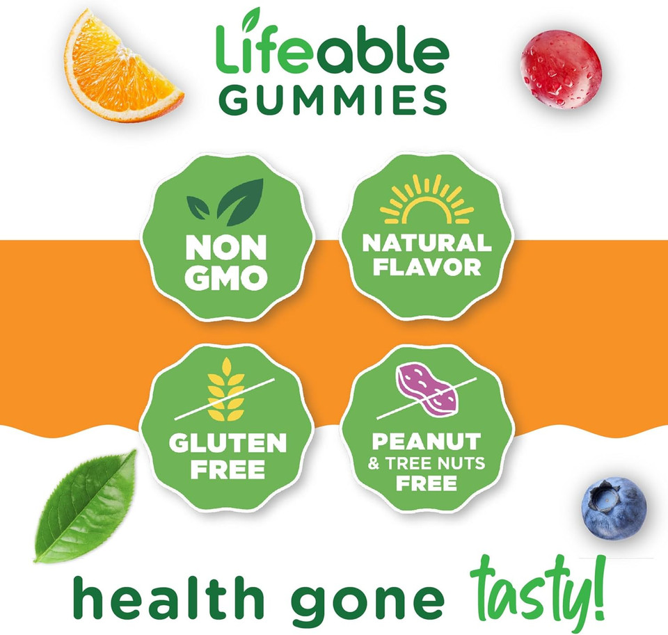 Lifeable Calcium Magnesium Zinc With Vitamin D3 Gummies | Great Tasting Calcium Magnesium Zinc D3 Supplement | For Tooth And Bone Health | Calcium Gummies For Adults | 90 Gummies